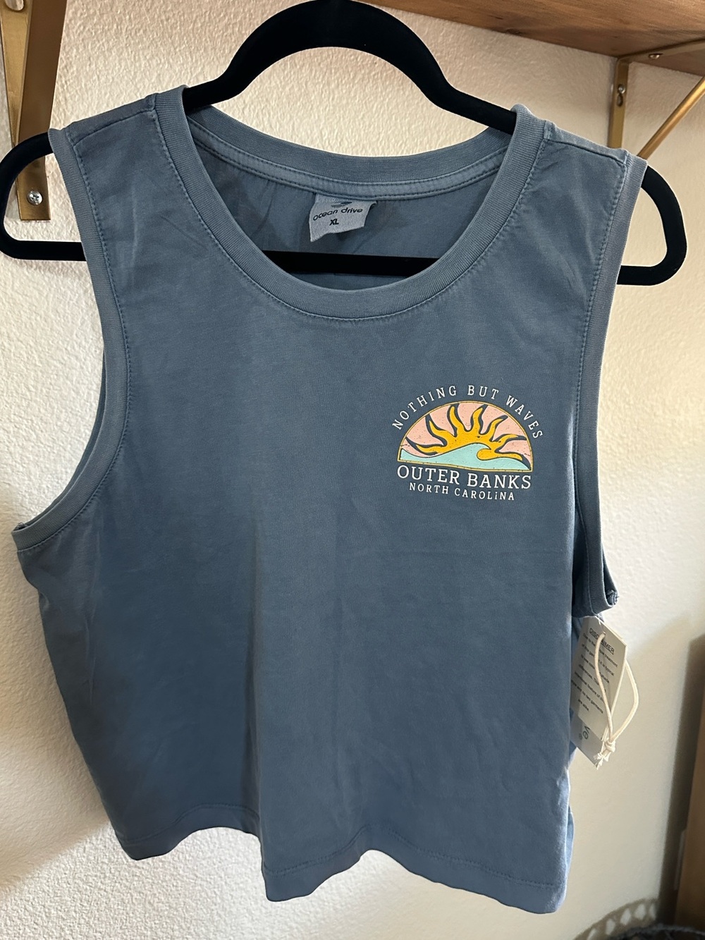 Ocean Drive Outer Banks Dusty Blue Sleeveless Tank Top